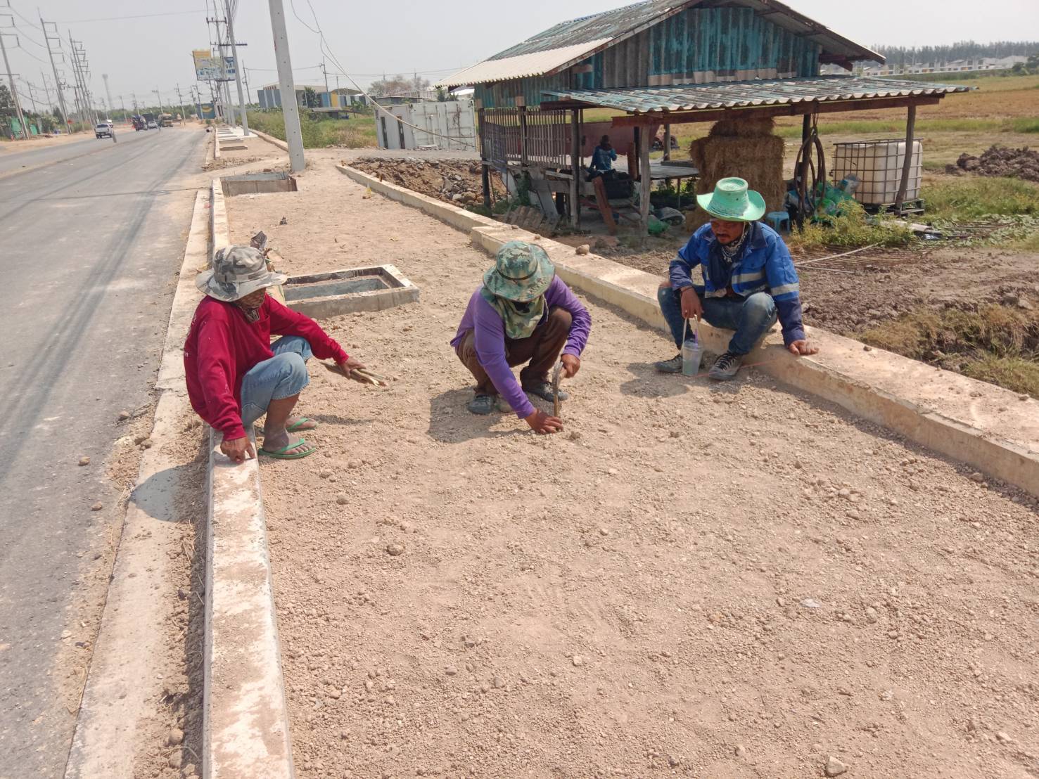 งานเท Lean คอนกรีตสำหรับงานปูแผ่นทางเท้า